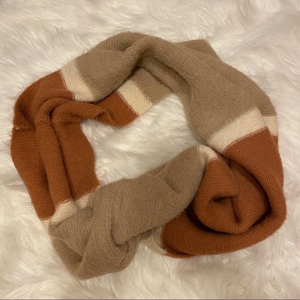 Neutral Colorblock Infinity Loop Scarf